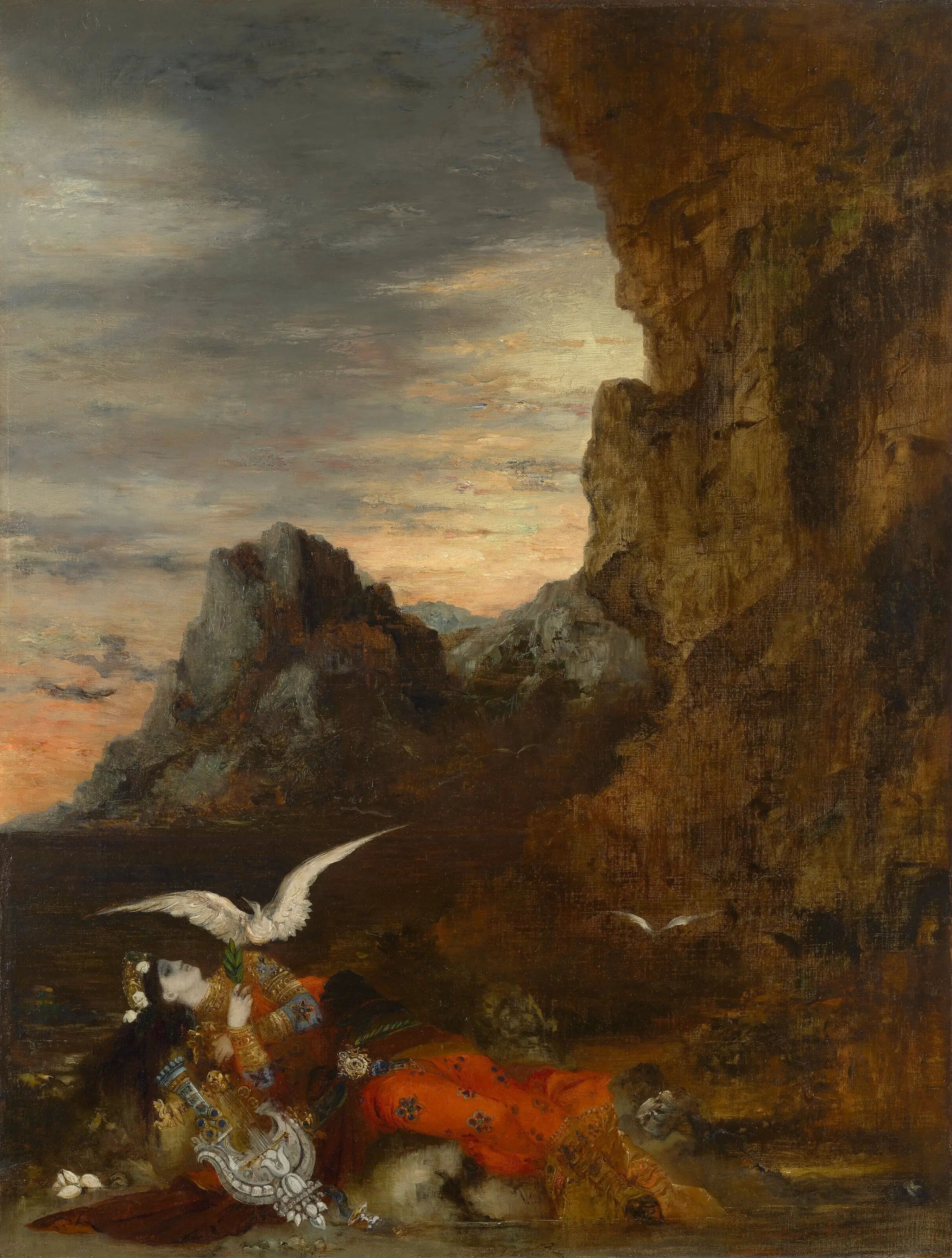 La mort de Sapho - Gustave Moreau image 1 reproduction de peinture à l’huile