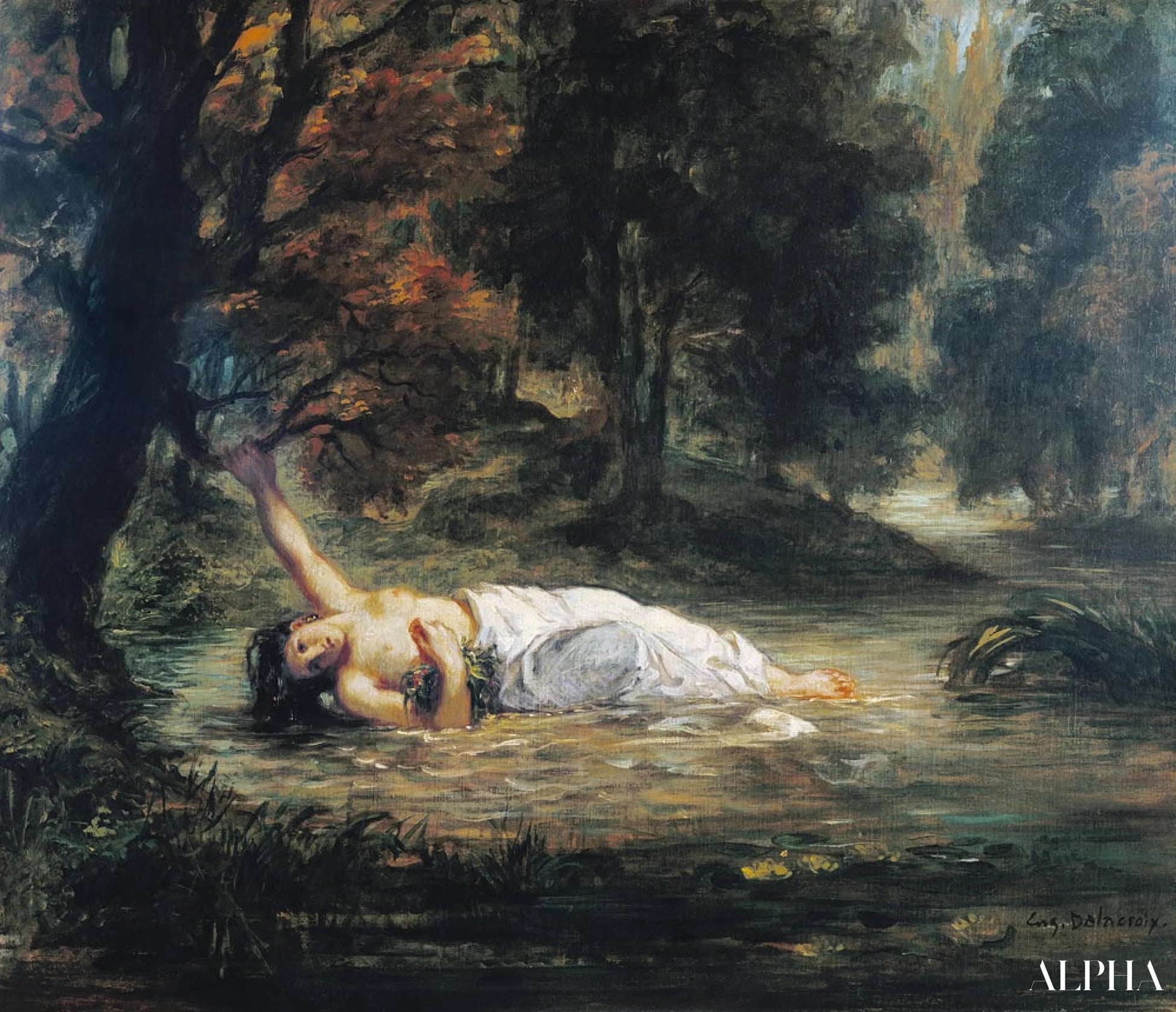 La Mort d'Ophélie - Eugène Delacroix - Reproductions de tableaux et peintures haut de gamme