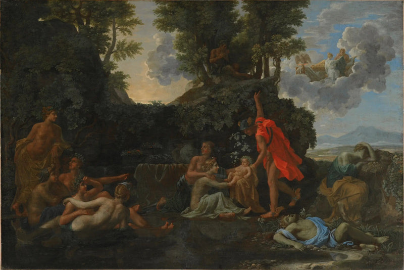Bacchus' fødsel og Narcissos' død - Nicolas Poussin