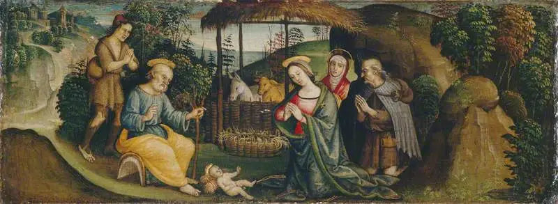 Julefødsel med hellige Brigitte - Pietro Perugino