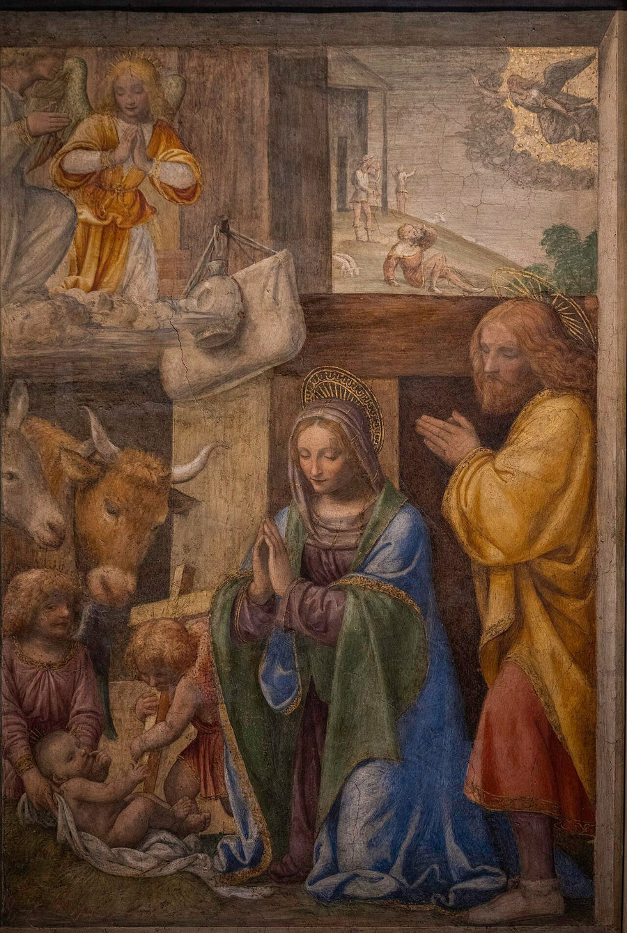 Julefødslen og Annonceringen for hyrderne - Bernardino Luini