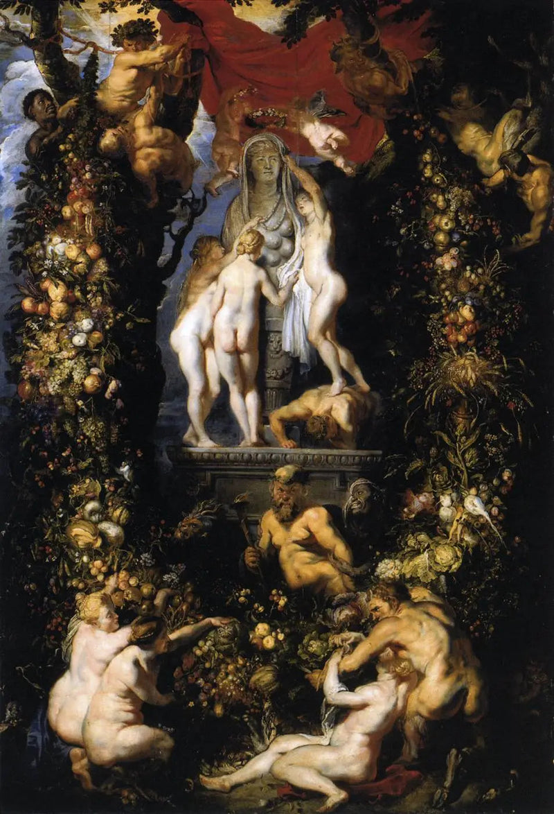 Naturen, der pynter de tre nåder - Peter Paul Rubens