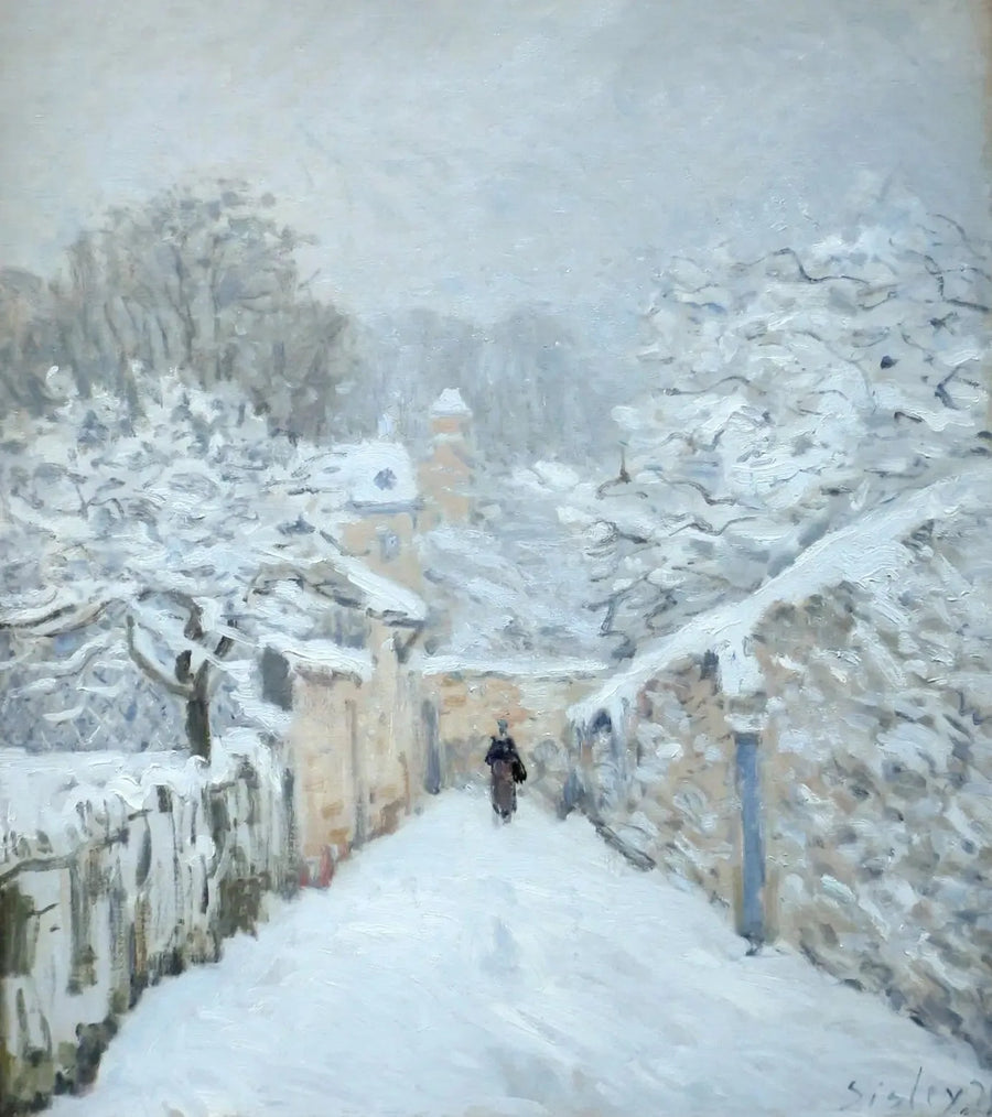 Sneen i Louveciennes - Alfred Sisley