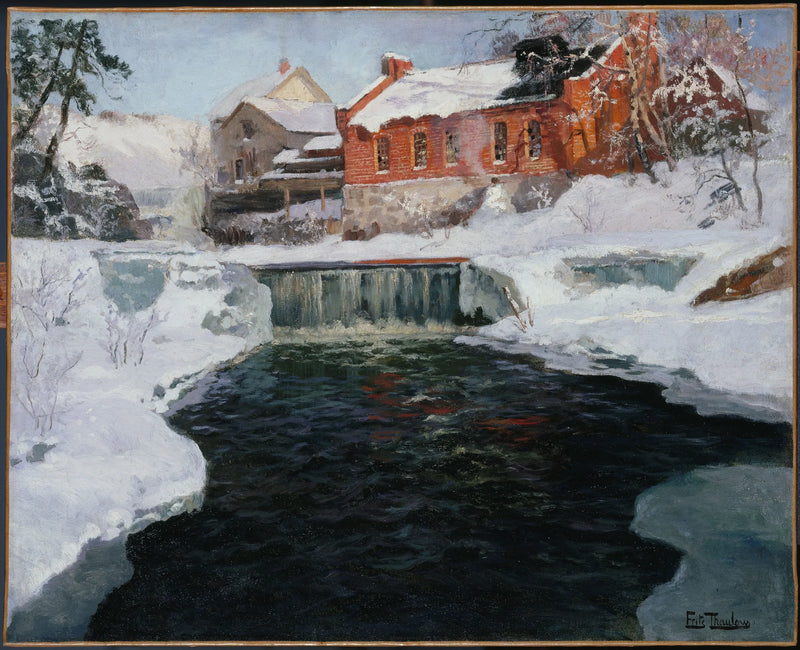 Den nye fabrik i Lillehammer - Frits Thaulow