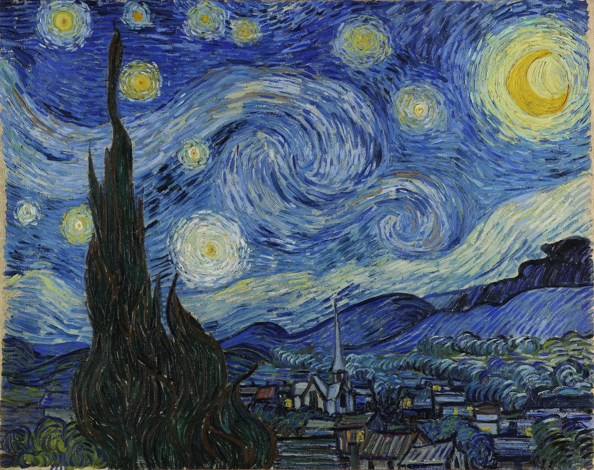 La Nuit étoilée - Vincent van Gogh image 1 tableau peint à l’huile sur toile