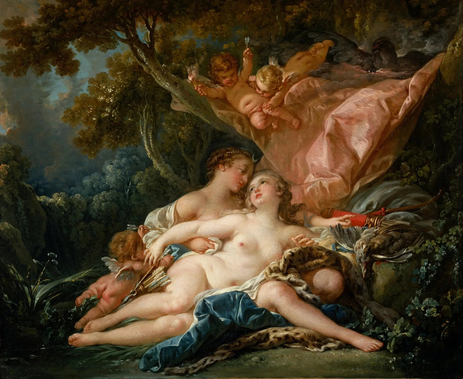Callisto, forført af Jupiter under skikkelse af Diana - François Boucher