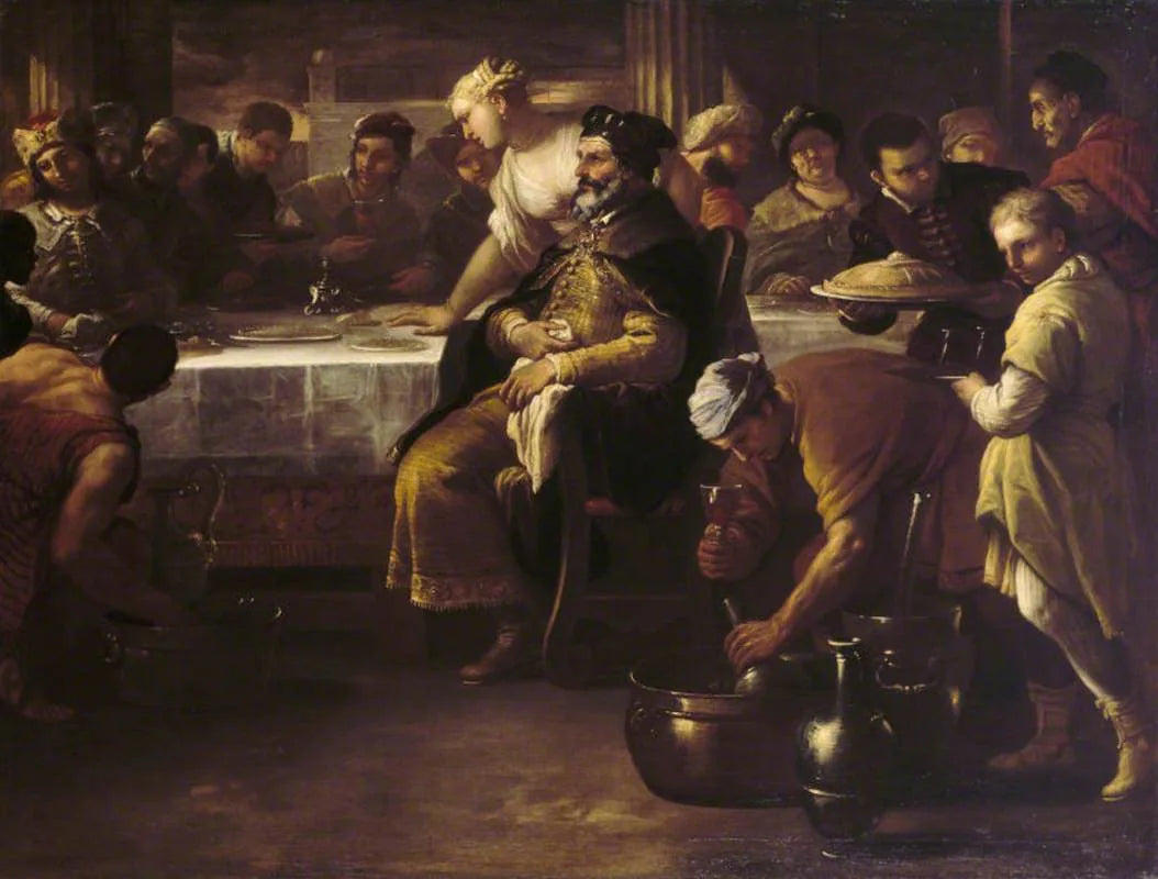 La parabole du fils prodigue : le veau gras - Luca Giordano image 1 copie peinte à la main à l’huile