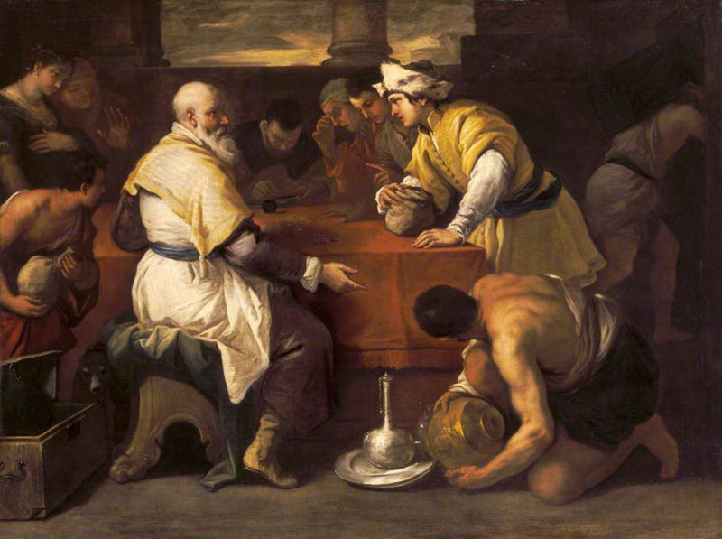 Den fortabte søns lignelse: modtage sin del - Luca Giordano