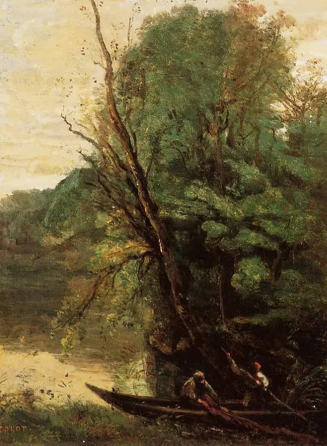 Den spydfiskeri - Jean-Baptiste Camille Corot