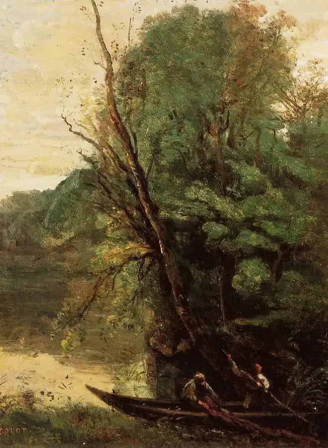 Den spydfiskeri - Jean-Baptiste Camille Corot