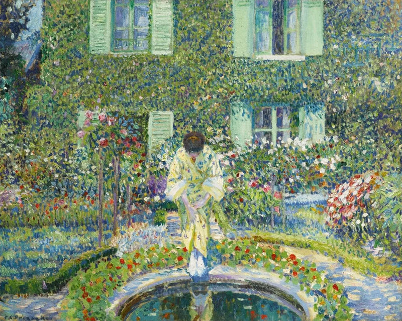 Havebassinet i haven - Frederick Carl Frieseke