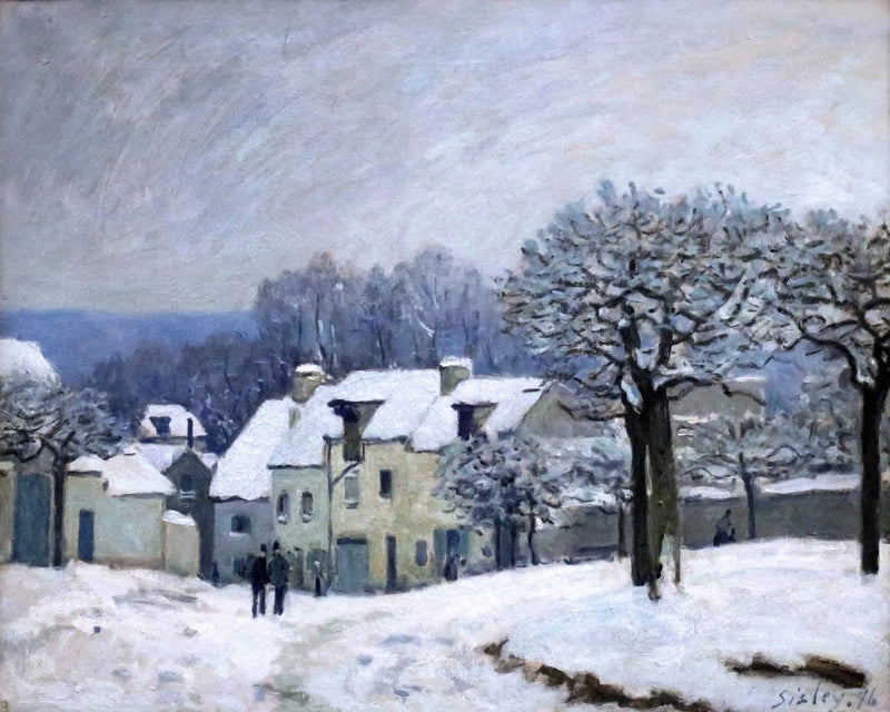 Pladsen ved Chenil i Marly, sneeffekt - Alfred Sisley