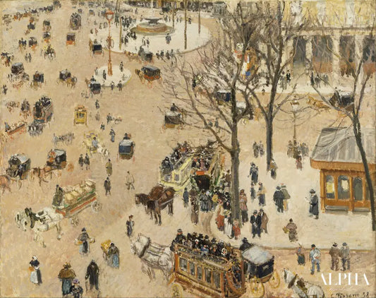 La Place du Théâtre Français - Camille Pissarro - Reproductions de tableaux et peintures haut de gamme