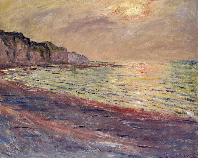 Stranden ved Pourville, solnedgang - Claude Monet