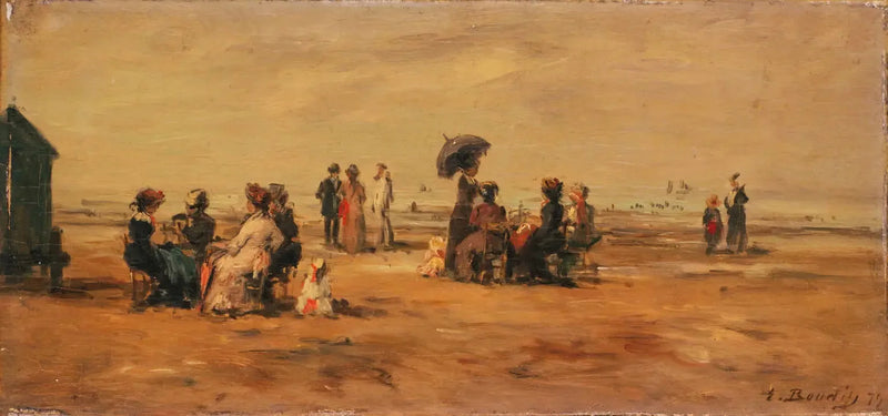 Stranden i Trouville - Eugène Boudin