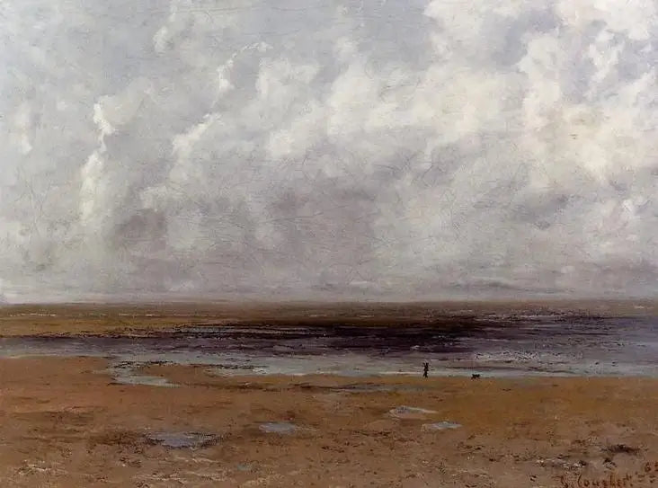 Trouville-stranden ved lavvande - Gustave Courbet