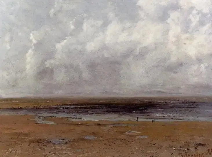 Trouville-stranden ved lavvande - Gustave Courbet