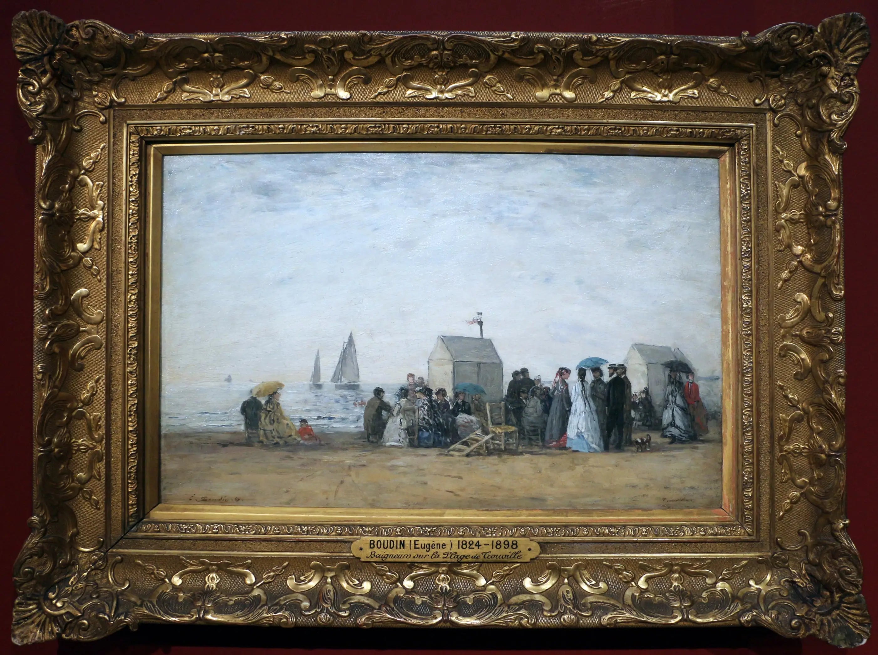 La Plage de Trouville - Eugène Boudin image 1 reproduction de peinture à l’huile