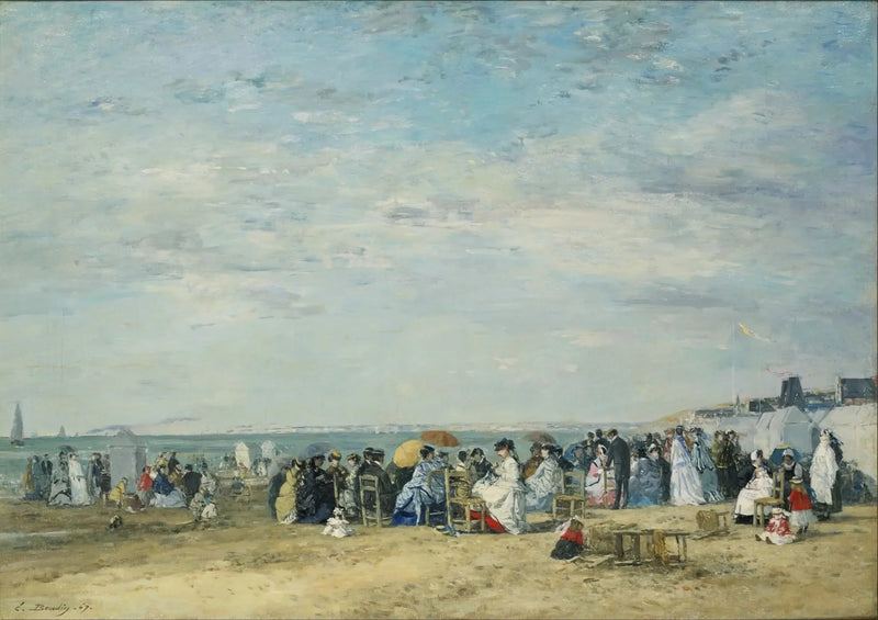 Trouville-stranden - Eugène Boudin