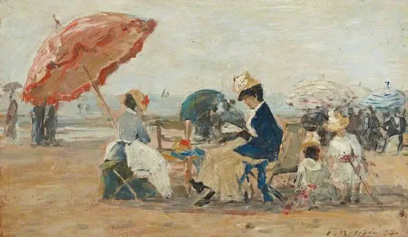Trouville-stranden - Eugène Boudin