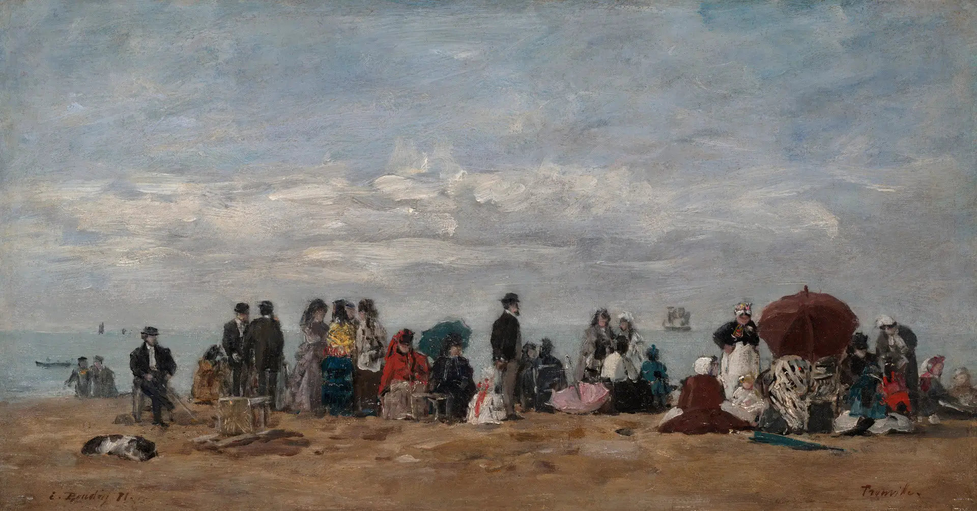 La plage de Trouville - Eugène Boudin image 1 reproduction réalisée par Alpha Reproduction
