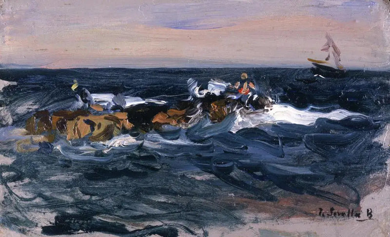 Stranden, Valencia (Okser trækker en båd) - Joaquín Sorolla