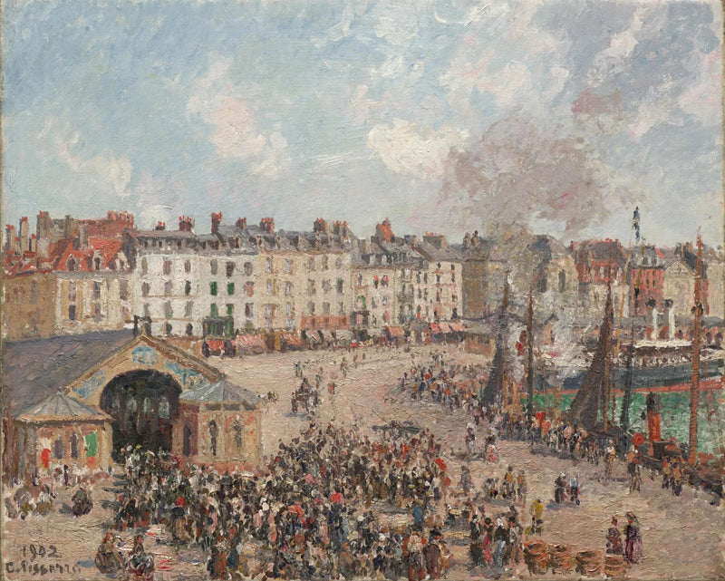 Fiskebutikken i Dieppe - Camille Pissarro