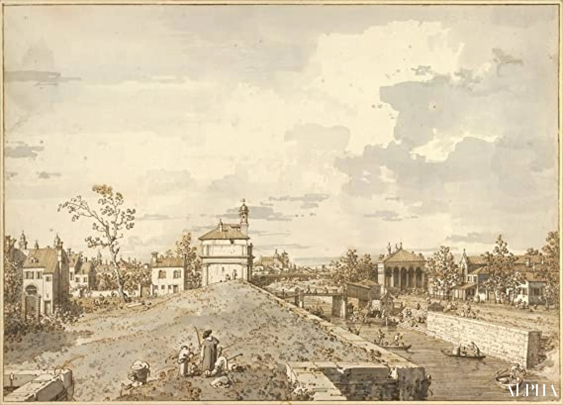 La Porta Portello avec le canal de la Brenta à Padoue - Giovanni Antonio Canal - Reproductions de tableaux et peintures haut de gamme