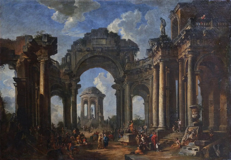 Prædiken af en apostel i ruiner af dorisk arkitektur - Giovanni Paolo Panini