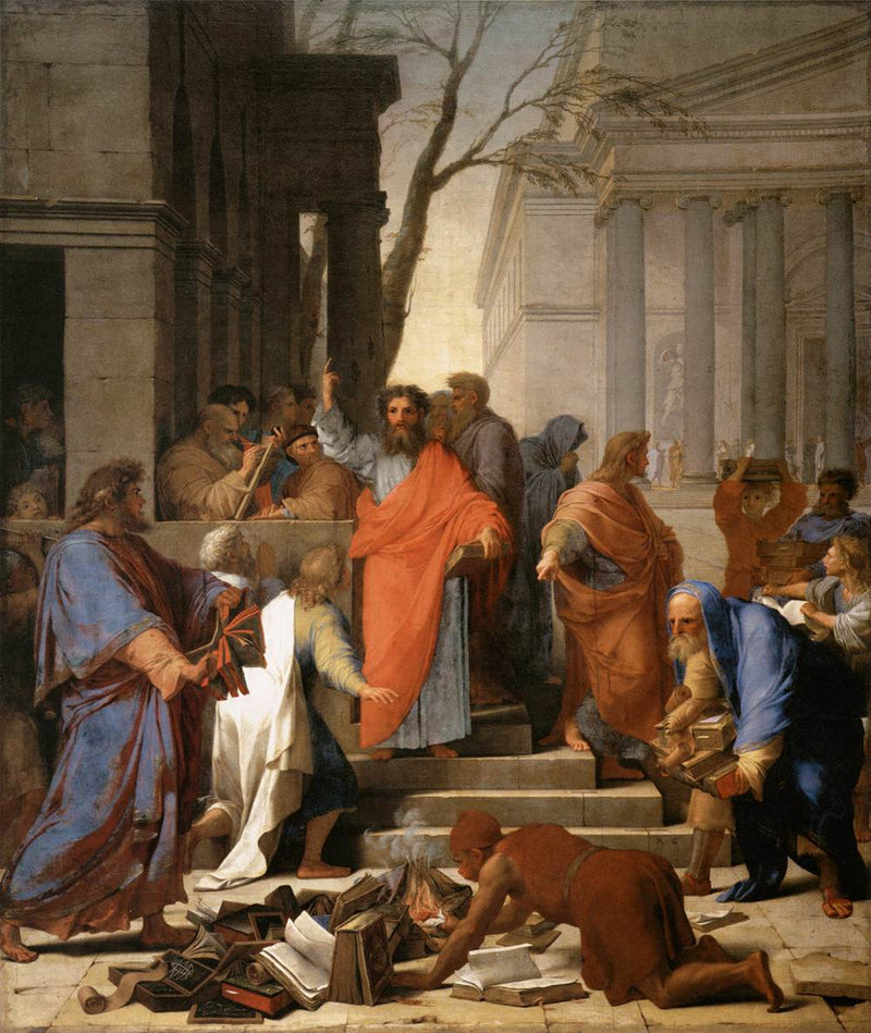 Apostlenes Paulus' prædiken i Efesus - Eustache Le Sueur