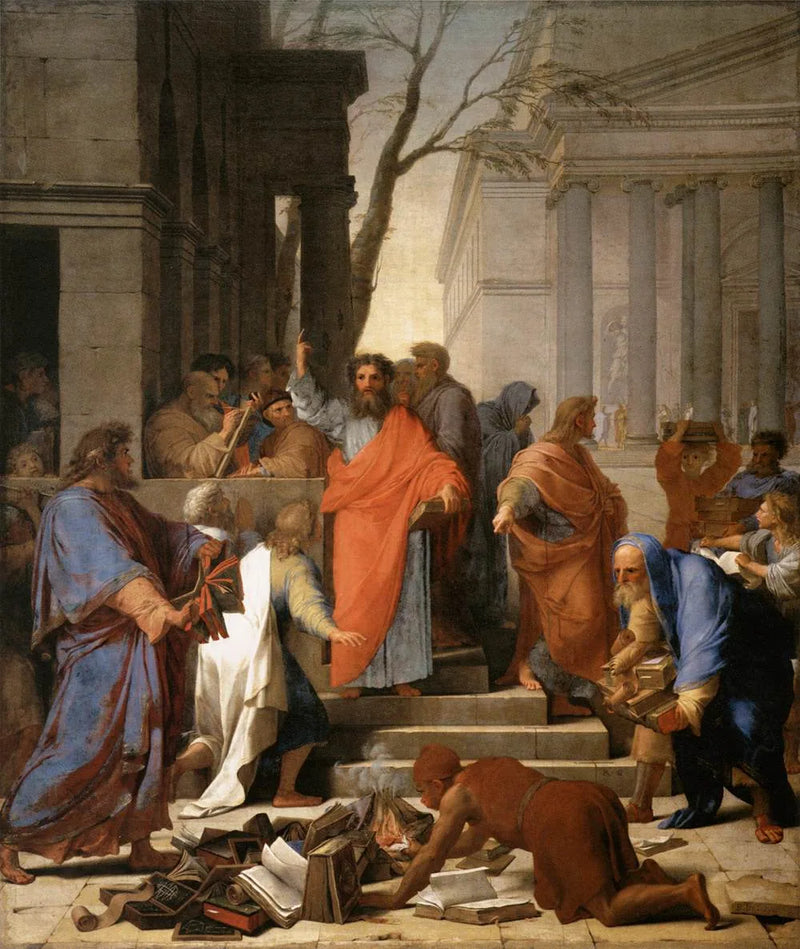 Apostlenes Paulus' prædiken i Efesus - Eustache Le Sueur