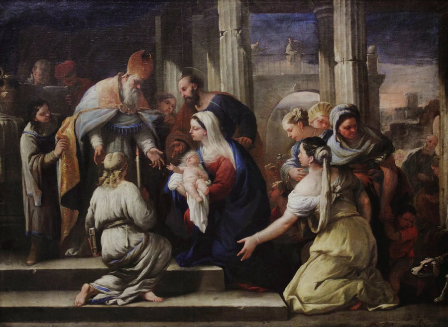 Præsentationen i templet - Luca Giordano
