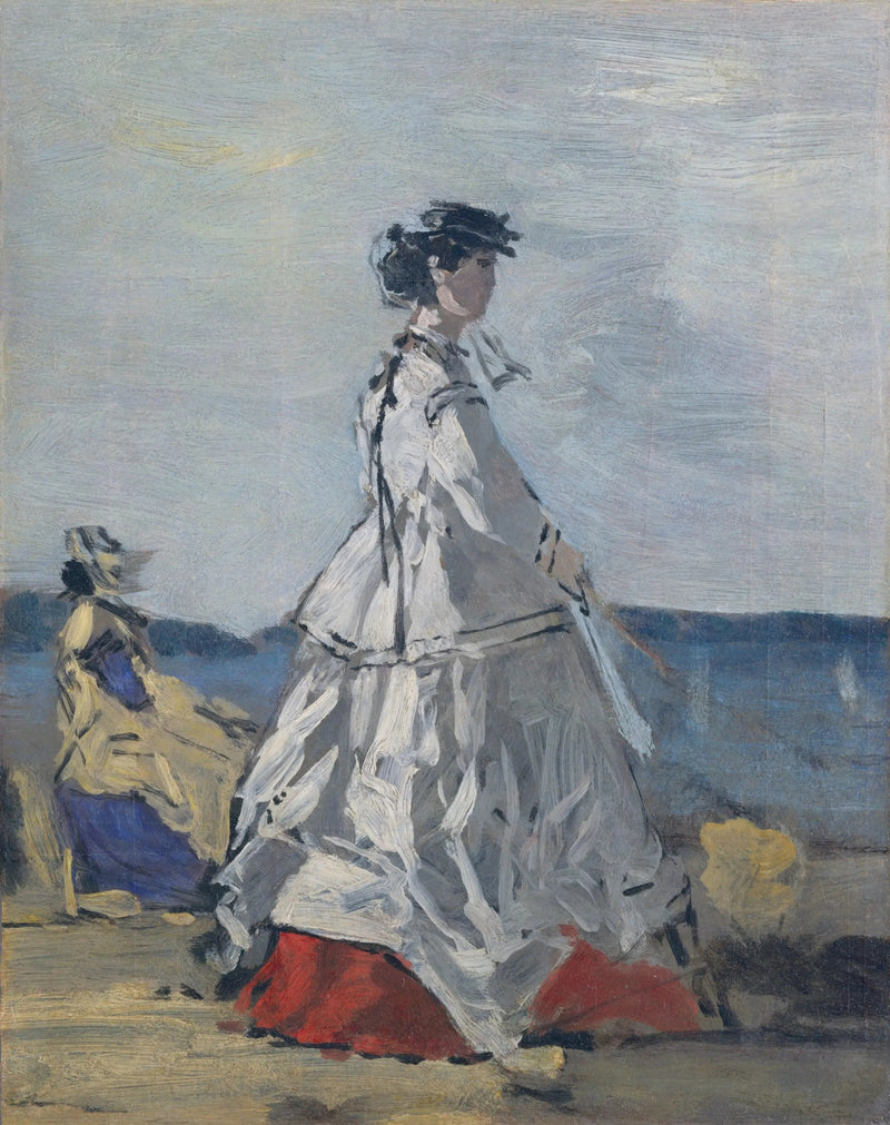 Prinsesse Pauline de Metternich på stranden - Eugène Boudin