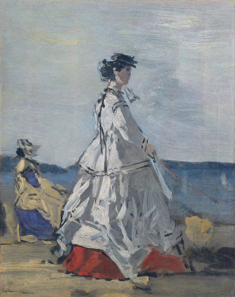 Prinsesse Pauline de Metternich på stranden - Eugène Boudin