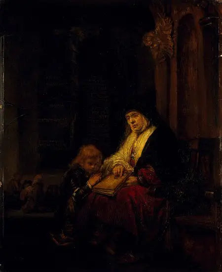 Profetinden Anne i Templet - Rembrandt
