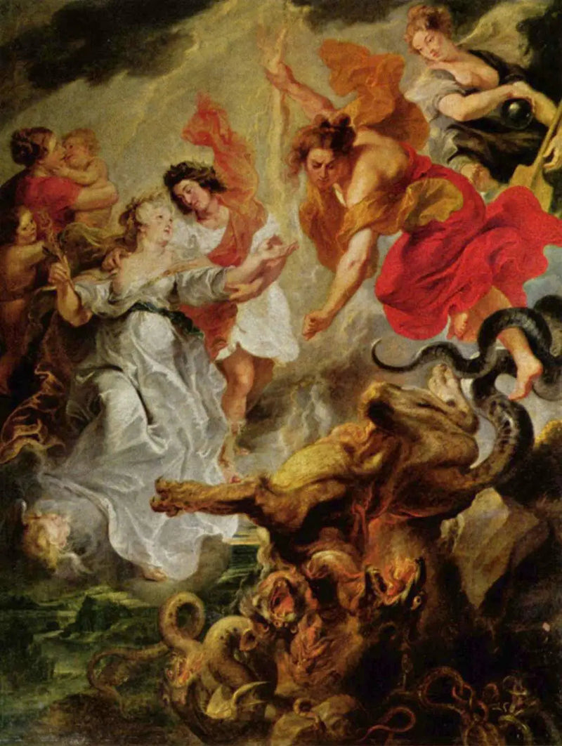 Kongerigets forsoning med sin søn efter adlen død den 15. december 1621 - Peter Paul Rubens