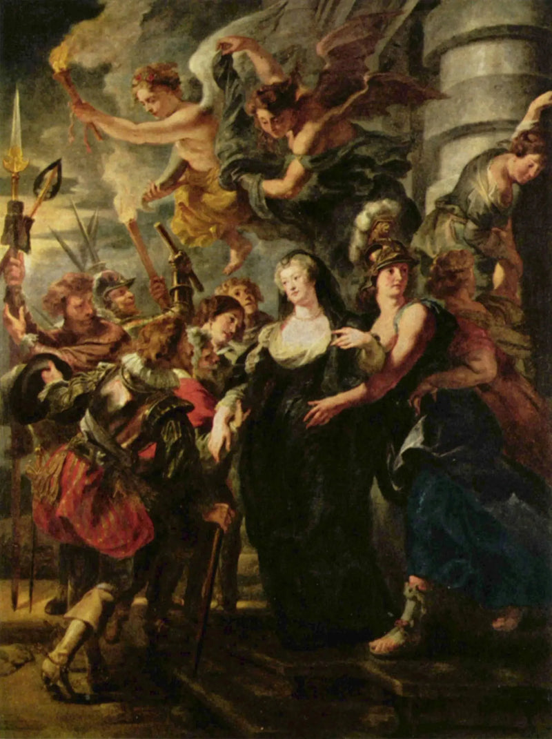 Dronningen flygter fra Blois-slottet i natten mellem den 21. og 22. februar 1619 - Peter Paul Rubens