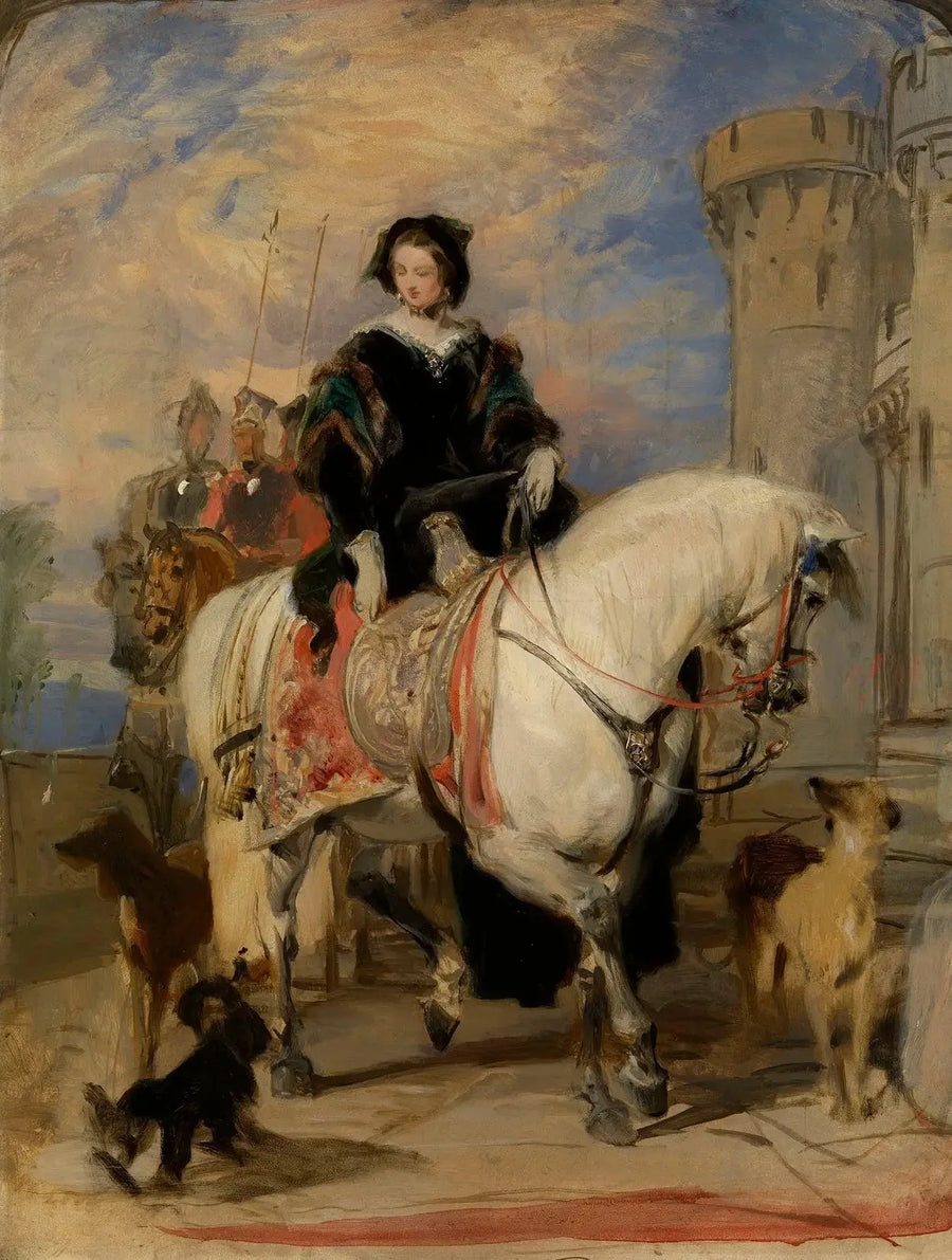 Dronning Victoria (1819-1901) på hest - Edwin Henry Landseer