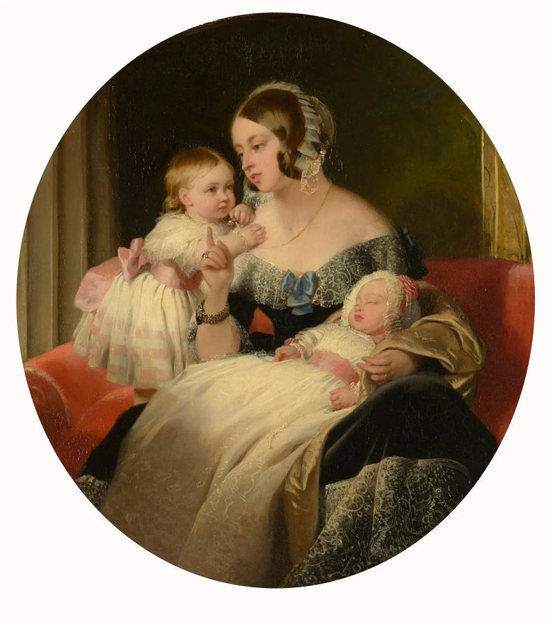 Dronning Victoria med den kongelige prinsesse og Gallerprinsen - Edwin Henry Landseer