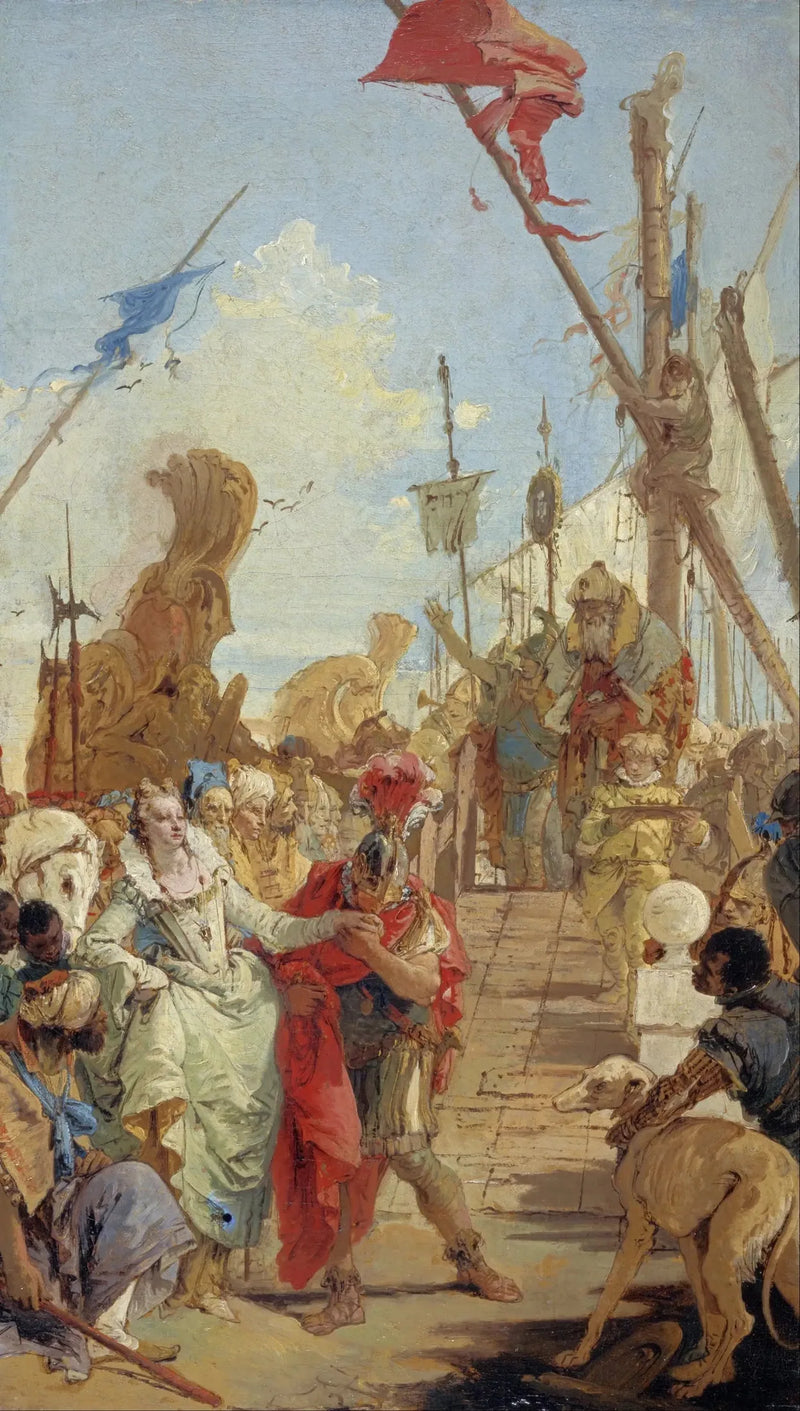 Mødet mellem Antoine og Kleopatra - Giovanni Battista Tiepolo