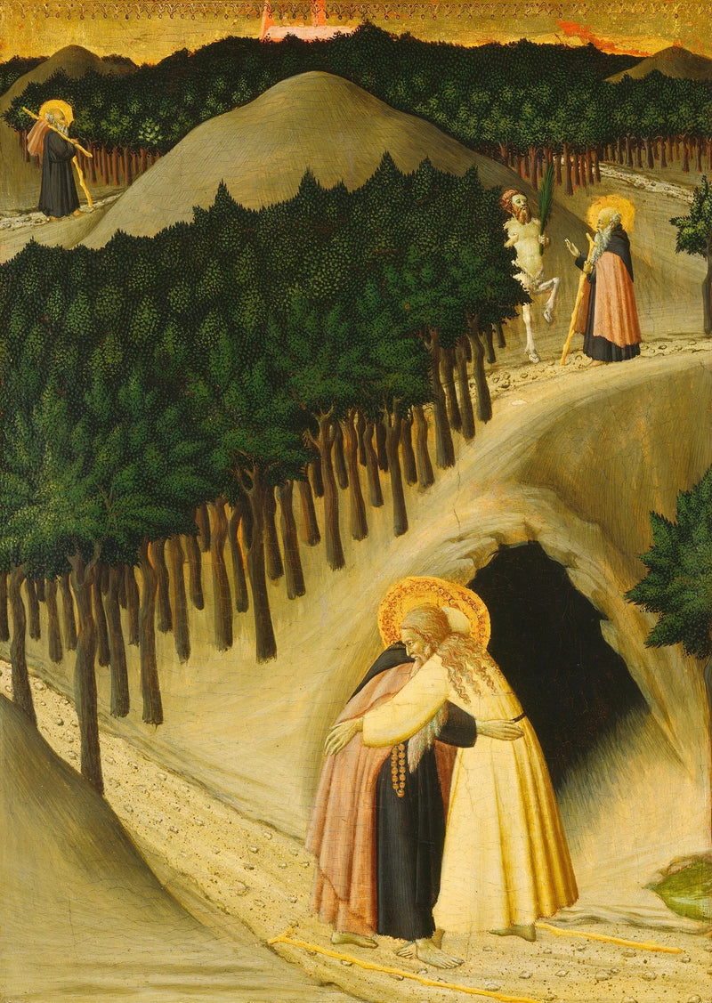 Mødet mellem Saint Antoine og Saint Paul - Master of the Osservanza