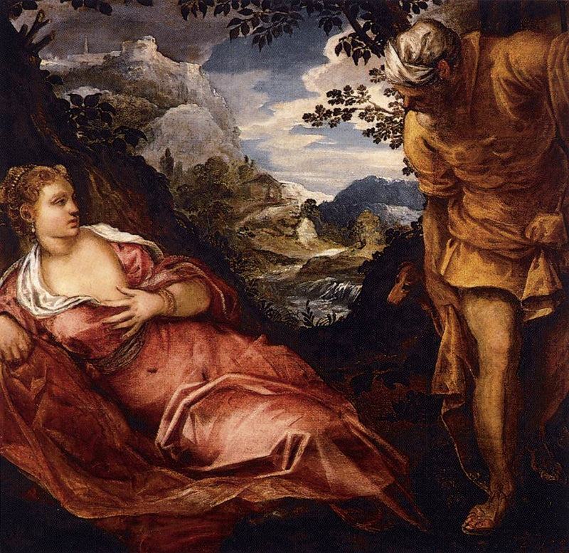 Mødet mellem Tamar og Juda - Jacopo Tintoretto