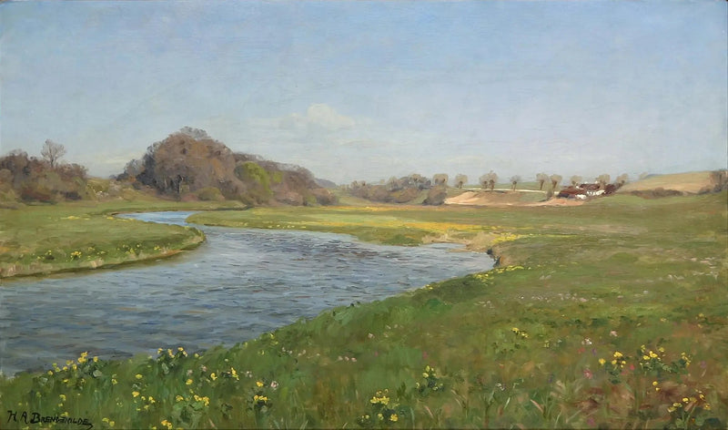 Suså-floden nær Herlufsholm. - H. A. Brendekilde