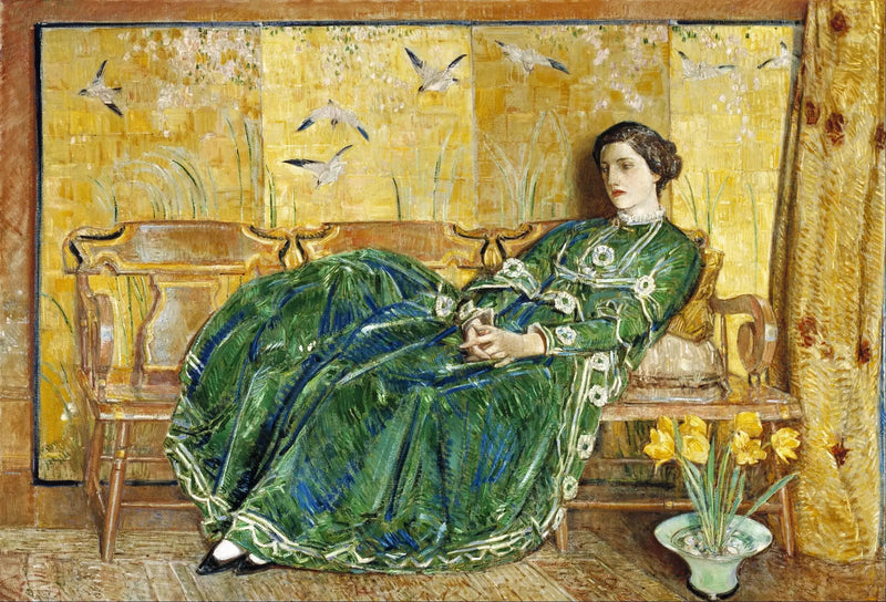 Den grønne kjole - Childe Hassam