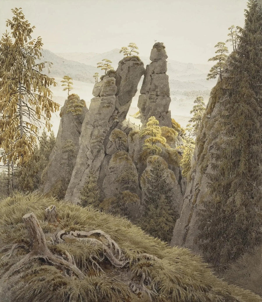 Klippen bærer i Neurathen - Caspar David Friedrich