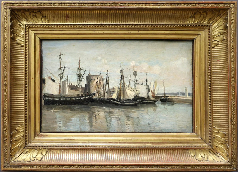La Rochelle. Indgang til havnen for skibsophugning. - Jean-Baptiste Camille Corot