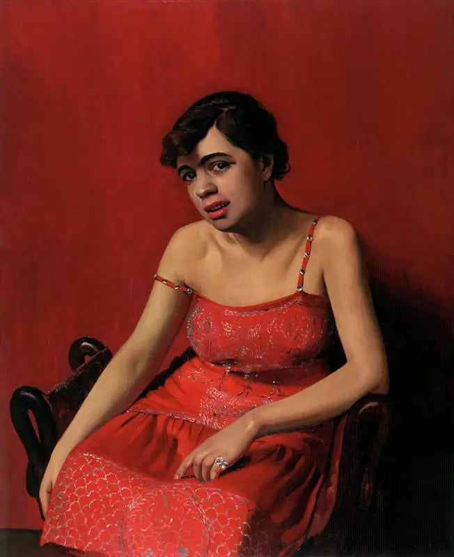 Den rumænske i rød kjole - Félix Vallotton