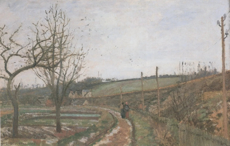 Vejen ved jernbanen, sneeffekt - Camille Pissarro