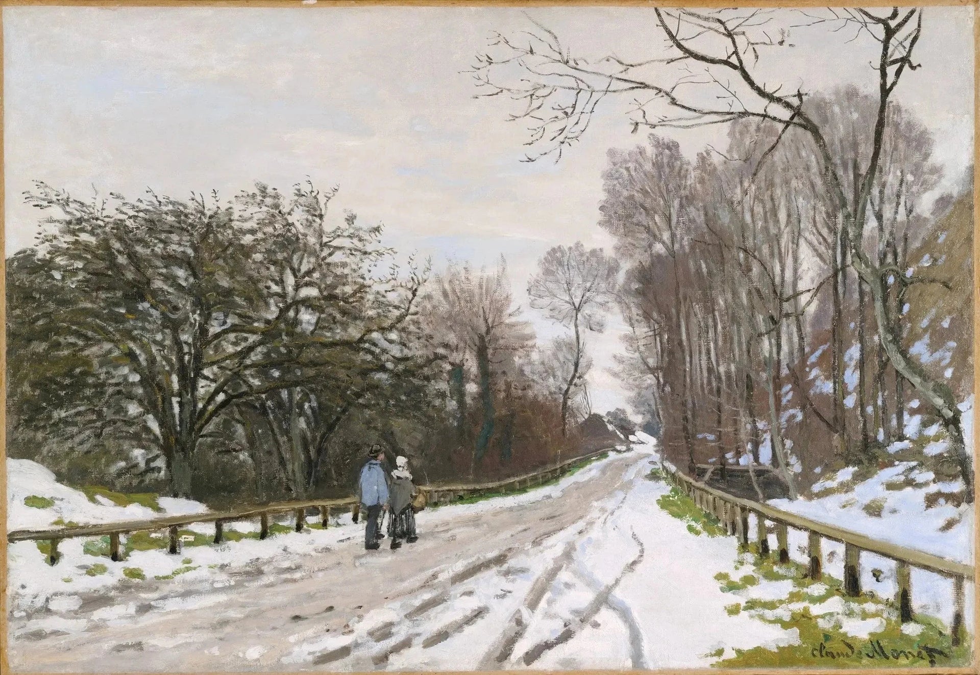 La Route de la ferme Saint-Siméon en hiver W81 par Claude Monet, 1867