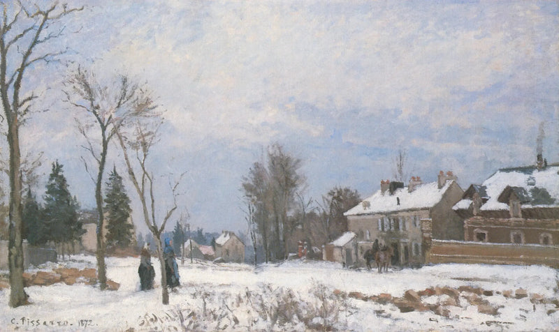 Vejen fra Versailles til Saint-Germain, Louveciennes, sneeffekt - Camille Pissarro